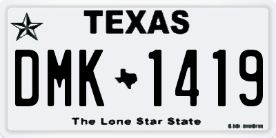 TX license plate DMK1419