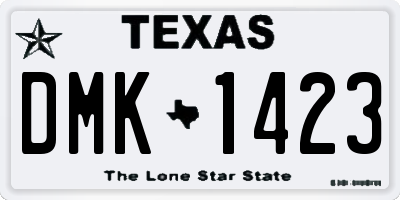 TX license plate DMK1423