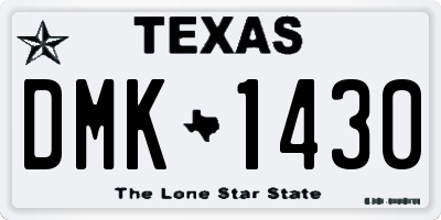 TX license plate DMK1430