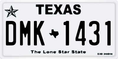 TX license plate DMK1431