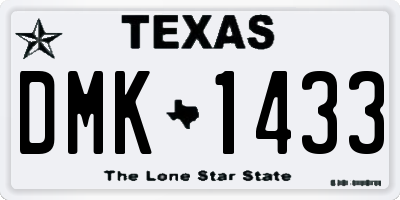 TX license plate DMK1433