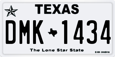 TX license plate DMK1434