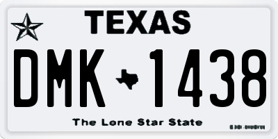 TX license plate DMK1438