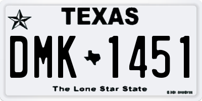 TX license plate DMK1451