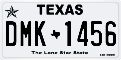 TX license plate DMK1456