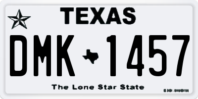 TX license plate DMK1457