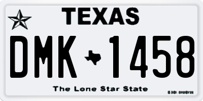 TX license plate DMK1458