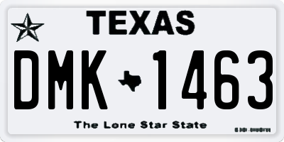 TX license plate DMK1463
