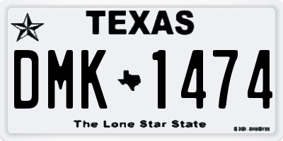 TX license plate DMK1474