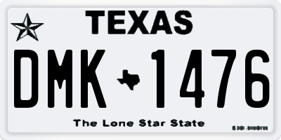 TX license plate DMK1476