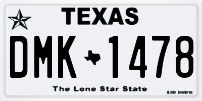 TX license plate DMK1478