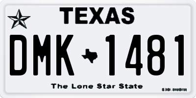 TX license plate DMK1481
