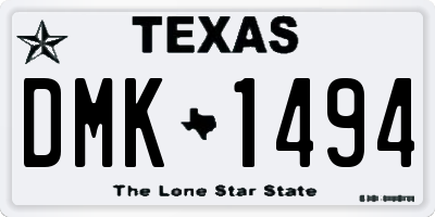 TX license plate DMK1494