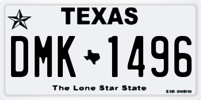 TX license plate DMK1496