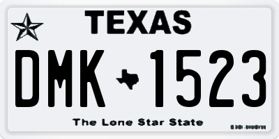 TX license plate DMK1523