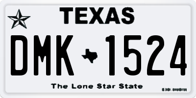 TX license plate DMK1524