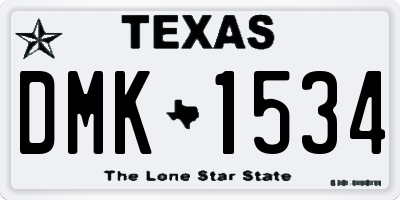 TX license plate DMK1534