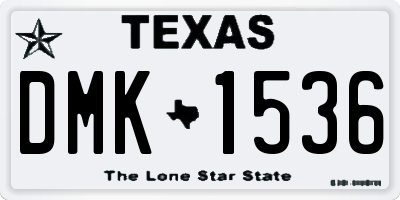 TX license plate DMK1536
