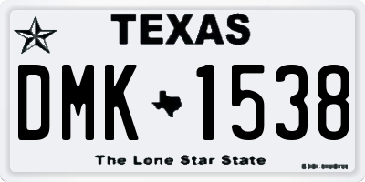TX license plate DMK1538
