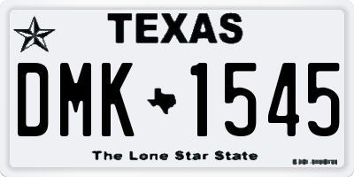 TX license plate DMK1545