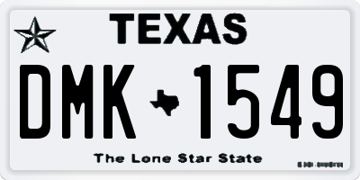 TX license plate DMK1549