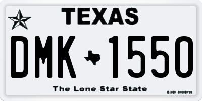 TX license plate DMK1550