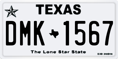TX license plate DMK1567