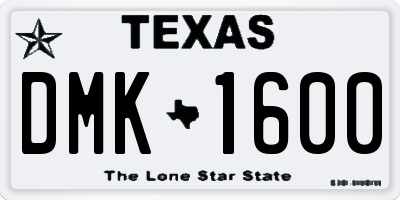 TX license plate DMK1600