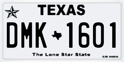 TX license plate DMK1601