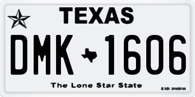 TX license plate DMK1606