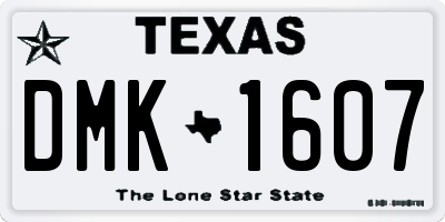 TX license plate DMK1607
