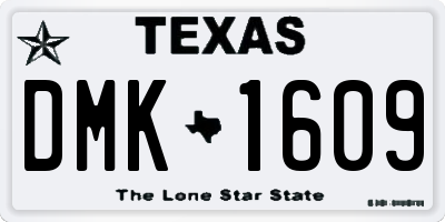 TX license plate DMK1609