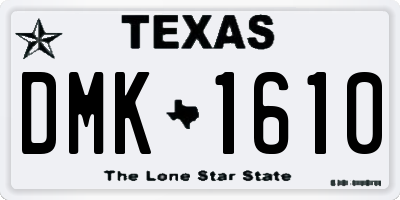 TX license plate DMK1610