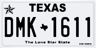 TX license plate DMK1611