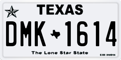 TX license plate DMK1614