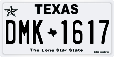 TX license plate DMK1617