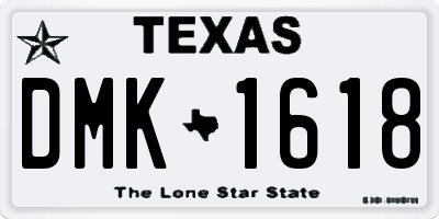 TX license plate DMK1618