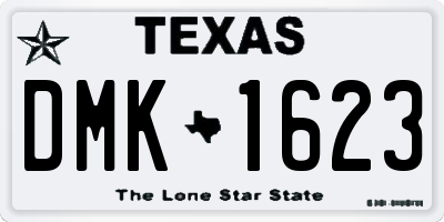 TX license plate DMK1623