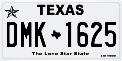 TX license plate DMK1625