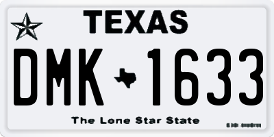 TX license plate DMK1633