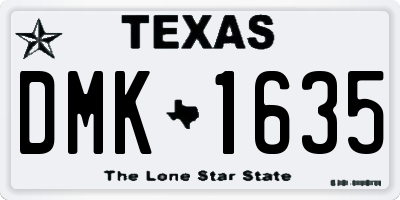 TX license plate DMK1635