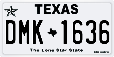 TX license plate DMK1636
