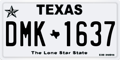 TX license plate DMK1637