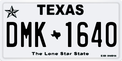 TX license plate DMK1640