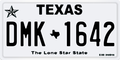 TX license plate DMK1642