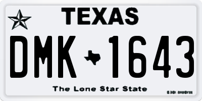 TX license plate DMK1643