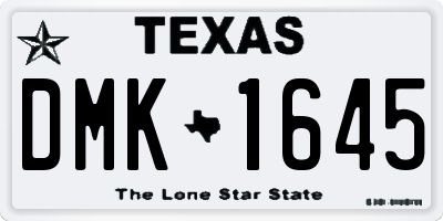 TX license plate DMK1645