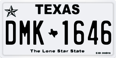 TX license plate DMK1646
