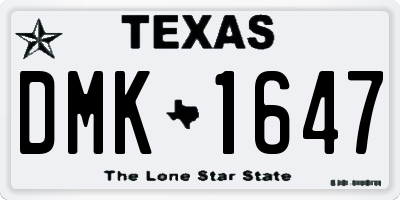 TX license plate DMK1647