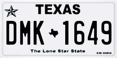 TX license plate DMK1649